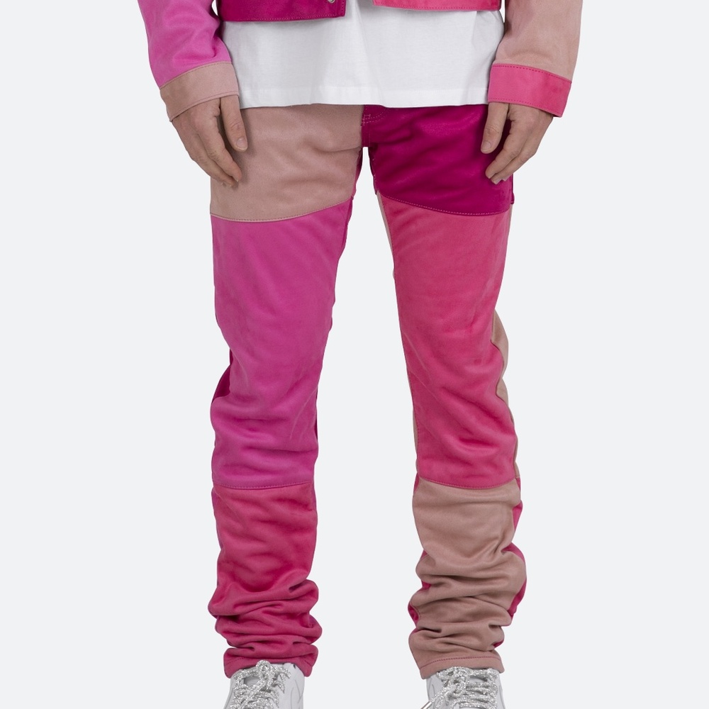 mnml D354 Patchwork Straight Denim - Pink Size 34Pink / 34